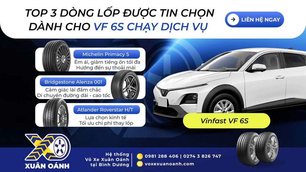 TOP 3 DÒNG LỐP ĐÁNG CÂN NHẮC CHO VF 6S CHẠY DỊCH VỤ