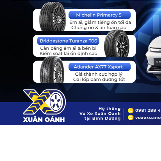 TOP 3 DÒNG LỐP ĐƯỢC CHỦ XE BYD M6 LỰA CHỌN NHIỀU NHẤT TẠI XUÂN OÁNH