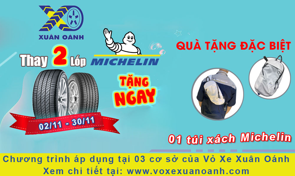 Vỏ Xe Bình Dương - Thay 2 lốp Michelin tặng ngay túi xách Michelin thời trang