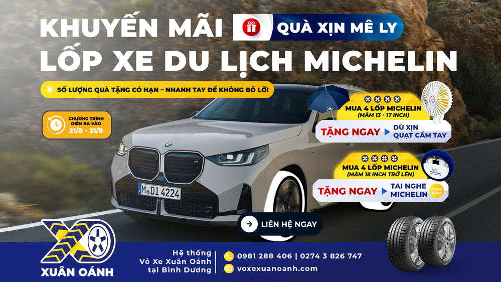 KHUYẾN MÃI LỐP XE DU LỊCH MICHELIN – QUÀ XỊN MÊ LY